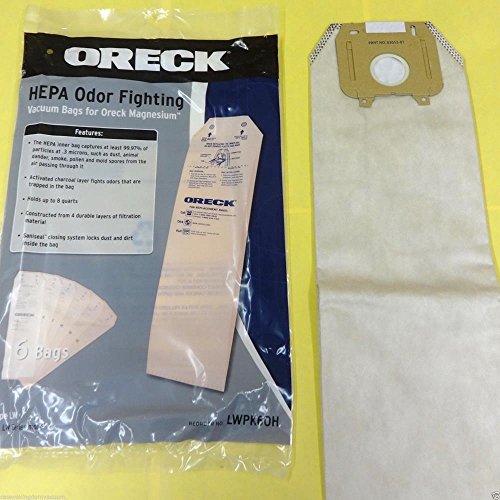 Vacuum Cleaner Bags 6 Oreck Hepa Odor Fighting Vacuum Bags For Oreck Magnesium 6 Pack LWPK60H