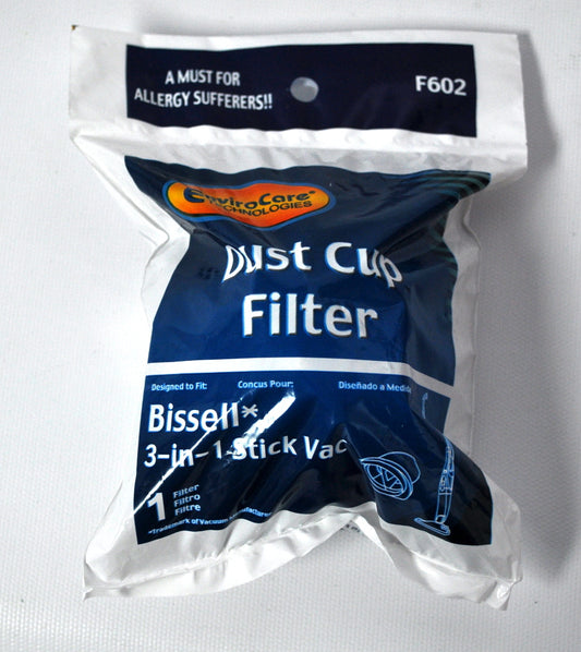 Generic Bissell 3 in 1 Stick Vac Dust Cup Filter F602