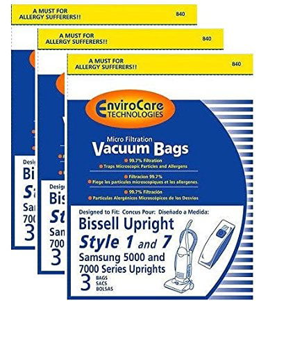 Bissell Style 1 and 7 Upright Vacuum Bags -9 Pk