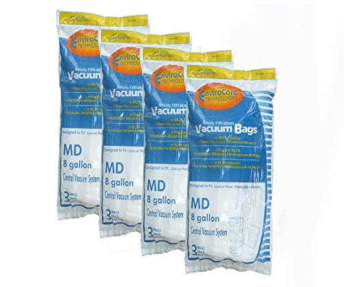 Repacement Par For modern day MD Modern Day 8 gallon 720H-5, 720-5 Allergen Style Central Vacuum System Bags (12 Bags) # compare to part 720HF-5, 486866