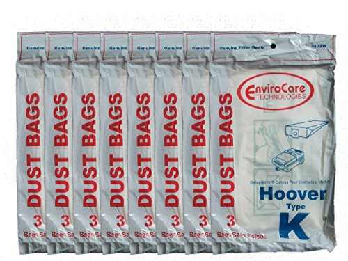 24 Hoover Type K Spirit Vacuum Bags, Canisters, Encore, Supremacy, Older Runabout Vacuum Cleaners,4010028K, 4010100K, H-4010100KES