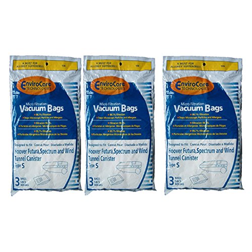 Hoover Style "S" Vacuum Cleaner Bags 9 Futura, Spectrum, Power Max Vacuum Cleaners