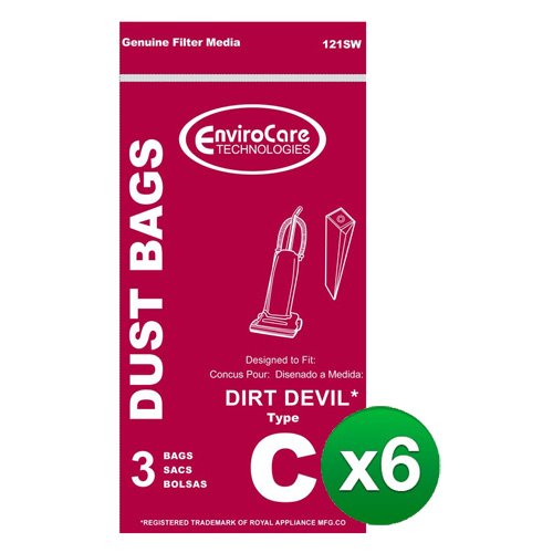 EnviroCare Replacement Vacuum Bag For 3700147001 / Type C / 121SW (6 Pack)