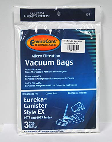EUREKA Style EX Canister Vacuum Cleaner Bags, EnviroCare Replacement Brand, Designed to fit Style EX Canister Vacuum Cleaners, 99.7 microfiltration, 3 Bags in Pack