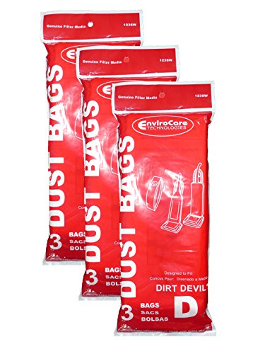 9 Royal Dirt Devil Type D Vacuum Bags Featherlite Lite Plus Extra Classic Sensation Toughtmate Impulse 3670075001 670075 6201 5200 6700 6701 6705 5235 085300 085335 085400 085430 085435 085440 085470