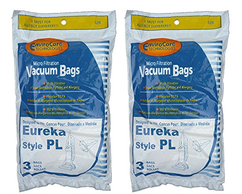 EnviroCare Replacement Vacuum Micro Filtration Vacuum Cleaner Dust Bags Designed to fit Eureka Style PL Upright Vacuums 6 Bags