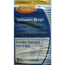 EnviroCare Replacement Micro Filtration Vacuum Cleaner Dust Bags made to fit Eureka F&G Uprights 9 bags and 1 RD Belt
