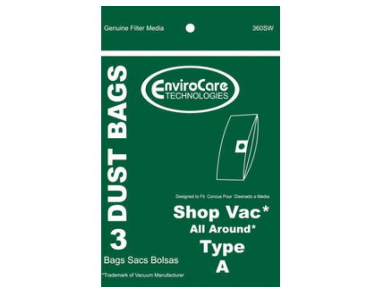 Shop Vacuum Style A Vac Cleaner Bags 1.5 Gallon Type 360SW, 906-67-00, 9066700 [3 Bags]