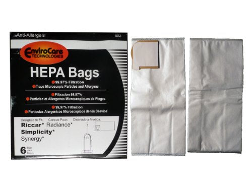150 Riccar Radiance Simplicity Synergy X9 Hepa Vacuum Bags, Upright Vacuum Cleaners, RSLP-6, S9-6, S9-6. Number SXH-6 for the X9, C20-6, C20-G6, C20-12, RXH-6, RXH6, RXH-12, X9 and G9