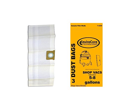 EnviroCare 3 ShopVac Type E 3-5 Gallon Wet/Dry Shop Vac Vacuum Bags 9066100