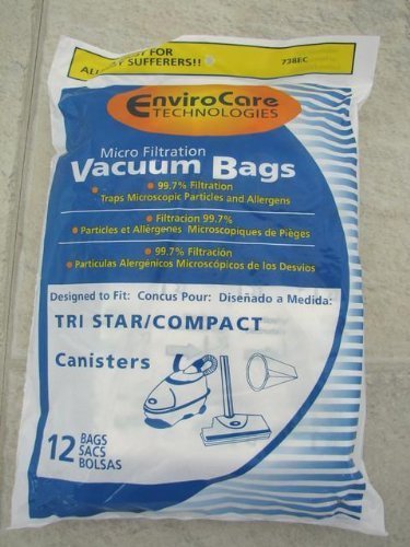 EnviroCare Replacement Micro Filtration Vacuum Cleaner Dust Bags made to fit TriStar Canisters 12 pack