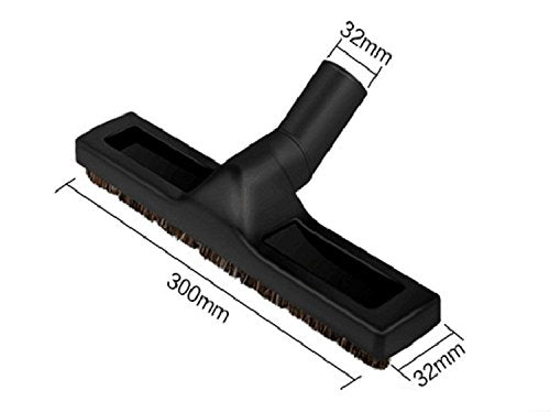 ECOMAID Deluxe Extra Large 12 Inch Floor Brush 1-1/4inch Multi Surface Hosehair Vacuum Floor Brush Wheels 360 Degree Swivel Head Hard Floor Rug Brush with Wheel for Most Vacuums 32mm