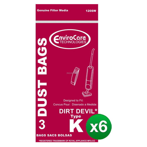 Replacement Vacuum Bag For Envirocare 3320230001 / 120SW (6-Pack)