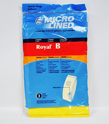 DVC B Microlined Paper Vacuum Bags Designed to Fit Royal Dirt Devil (3 Pack)