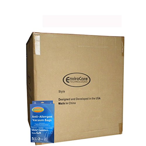 25 Pkgs Miele Style G/N Plasatic Collar Allergen Canister Vacuum Bag