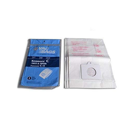 Kenmore 5055 Canister DVC C-5 Vacuum Cleaner Filter 3 Paper Bags # 136SW