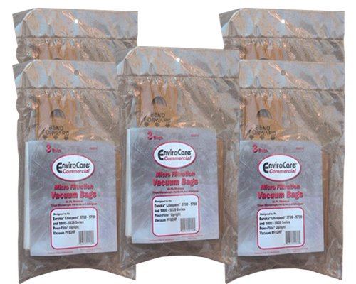 15 Eureka Type LS Commercial Vacuum Cleaner Bags, Sanitaire LiteSpeed Upright, Bagged, Boss Signature Genesis, Refurb Powerline Limited, Sanitaire Commercial Vacuum Cleaners, Series 5700 & 5800, 62123 61820A, SC5815A, SC5713A