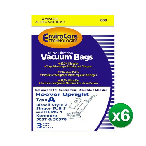 EnviroCare Replacement Vacuum Bag For 5037 / 809 / Style A (6 Pack)