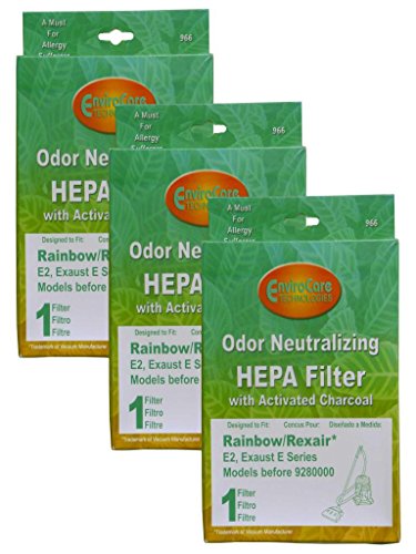 3 Rainbow Rexair Vacuum Cleaner HEPA Allergy Exhaust Filter #R7292, #R12107B for E2 E Series models
