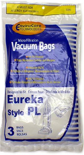 EnviroCare Replacement Vacuum Bags Designed to Fit Eureka Type PL 4750, 4760 Series Uprights 3 Pack