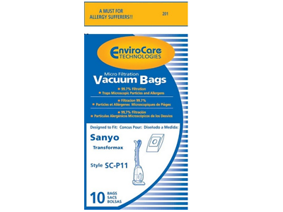 Replacement Vacuum Bag for Sanyo 201 - Single Pack Replacement Vacuum Bag