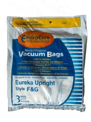 EnviroCare Replacement Micro Filtration Vacuum Bags Designed to Fit Eureka F&G Uprights 3 Pack