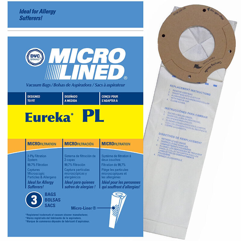 DVC Eureka Style PL 62389A Micro Allergen Vacuum Cleaner Bags Made in USA [ 6 Bags ]