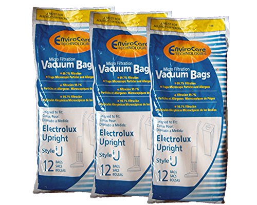 EnviroCare Replacement Micro Filtration Vacuum Cleaner Dust Bags made to fit Electrolux Upright Style U Aerus, Epic, ProTeam Prolux, Discovery, Genesis, 2500, 3500, 4000, 6000 36 Pack