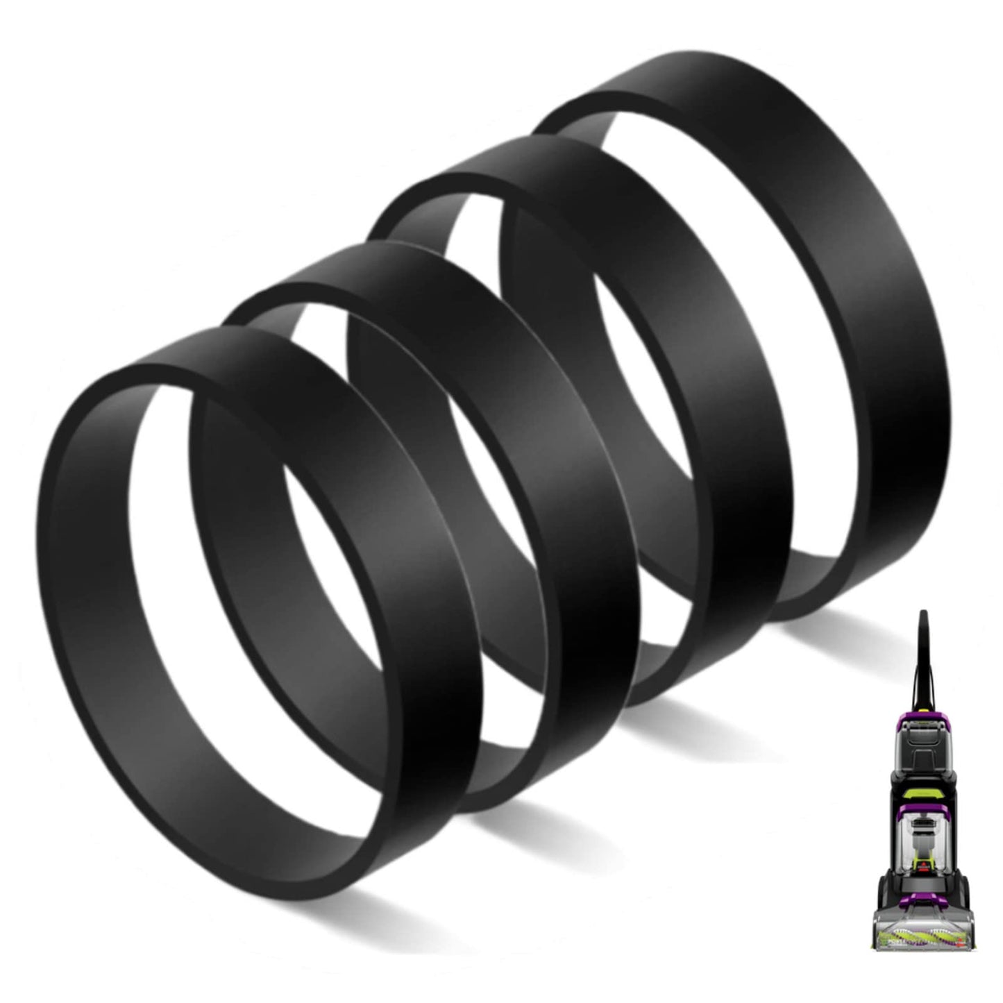 JEDELEOS Replacement Belts for Bissell 3071, 3072, 3067, 3072, 3109 PowerForce PowerBrush Pet XL and TurboClean DualPro Pet Carpet Cleaner, Replace Part 1626502 (Pack of 4)