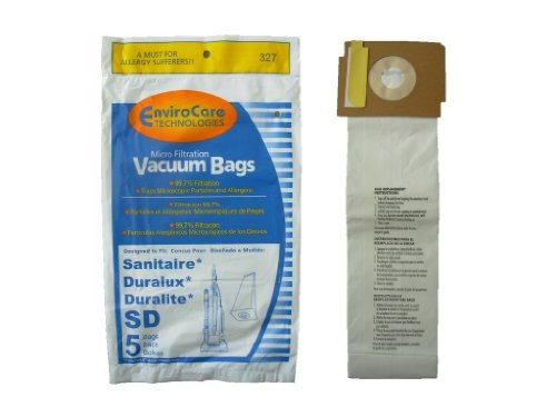 125 Sanitaire Sd Micro with Closure Vacuum Bags, Electrolux, Eureka, Duralux Vacuum Cleaners, 63262, SD - 63262, Commercial SC9180, SC-9180, SC9100, C4900, S9120, SC9150