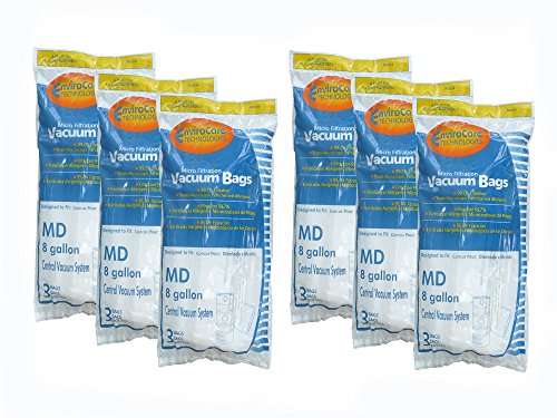 EnviroCare Replacement Vacuum Bags for Modern Day 8 Gallon Central Vacuums 18 Pack