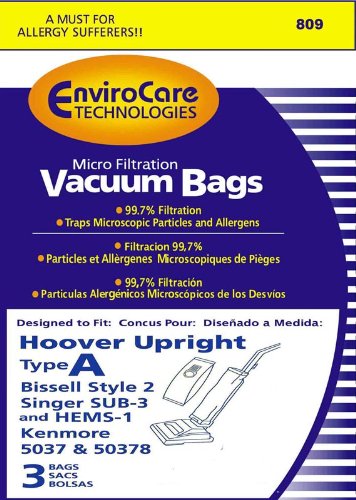 Hoover Type A Upright Anti-Bacterial Vacuum Cleaner Bags, 10-pack by EnviroCare