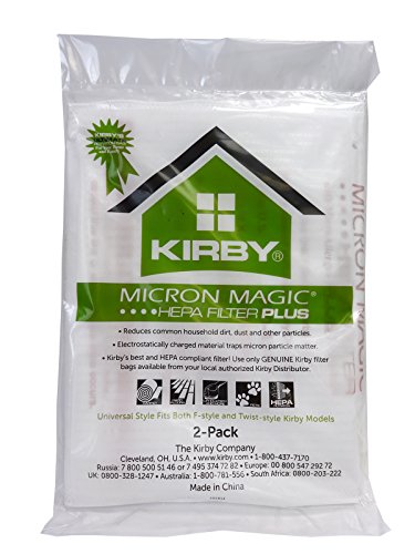Kirby 204814 Micron Magic HEPA Filter Plus Bags, 6, White Vacuum Bags (6 Pack Filter bags)