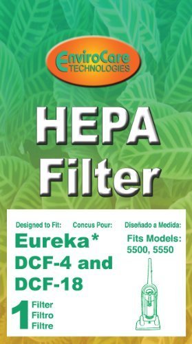 EnviroCare Replacement HEPA Vacuum Filter Designed to Fit Eureka DCF-4/DCF-18 5500 and 5550 Uprights
