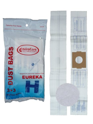 9 Envirocare Replacememt Designed To Fit Eureka H Canister Vacuum Bags + 3 Filters 52323