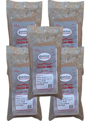 50 Backpack Allergy Vacuum Cleaner Bags Sanitaire/Eureka BV-2 62370 Koblenz #49-5803-9 (Disposable Bag), 49-5810-4 (Cloth Filter bag) Tornado  C352-2500 Power-Flite  C352-2500, Tennant 9007784, CarpetPro 06.415, CleanMax CMBP-10, 06.083 (Cloth Bag)