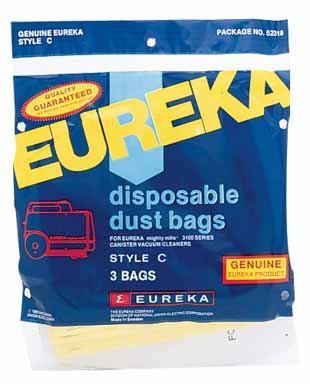 Hoover Type C Replacement Bags for Bottom-Fill Convertible Upright Vacuum Cleaners, 4010077C, 3 Pack , Tan