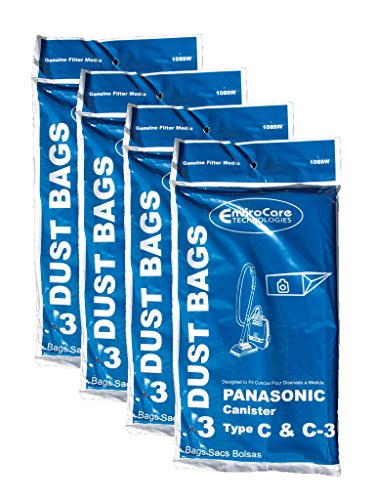 12 Panasonic Type C C-3 Canister Vacuum Cleaner Bags