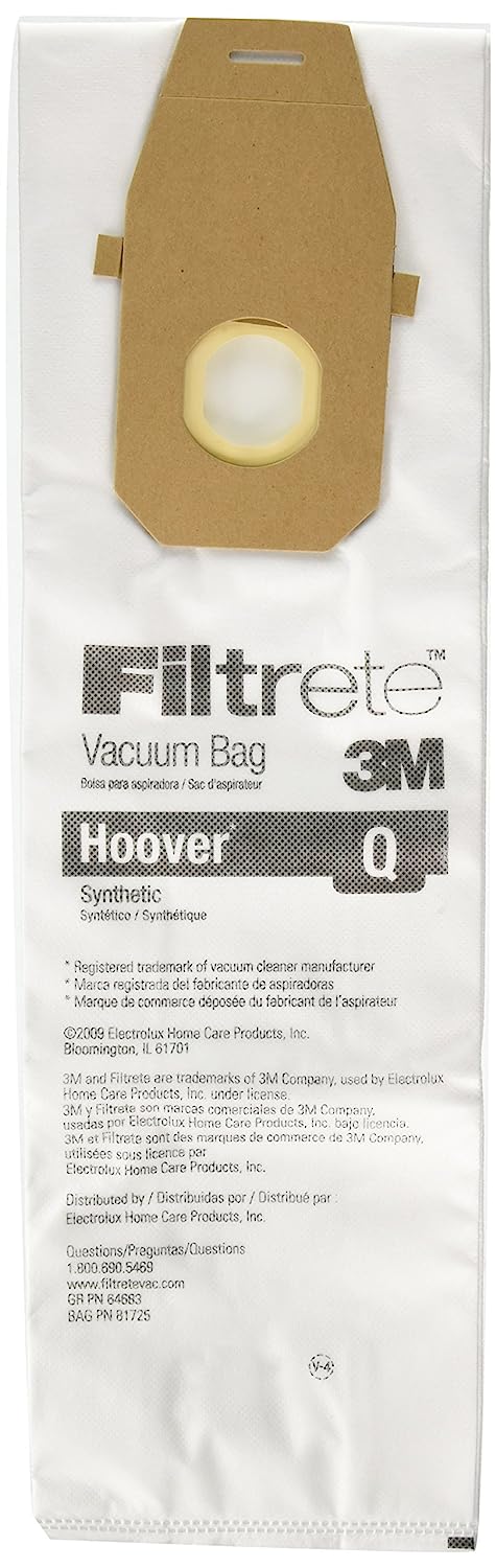 Hoover Cloth Style Q HEPA Vacuum Bags Type 64720-4 Synthetic Filtrete by 3M Vac [2 Bags]
