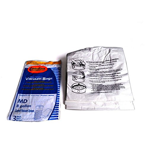 Replacement Part For Modern Day Central Vac 8 Gallon with Elastic Band Vacuum Cleaner Elastic Band Paper Bags 3PK # compare to part 720HF-5, 486866