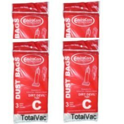 Dirt Devil Vacuum Cleaner Type C Bags - 12 Bags