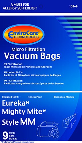 EnviroCare Replacement Micro Filtration Vacuum Cleaner Dust Bags made to fit Eureka Style MM Eureka Mighty Mite 3670 and 3680 Series Canisters 9 Bags